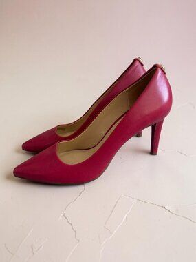 MICHAEL KORS Red Leather Heels Size 7.5 Womens